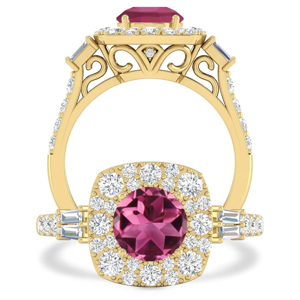 Yellow Gold - Pink Tourmaline