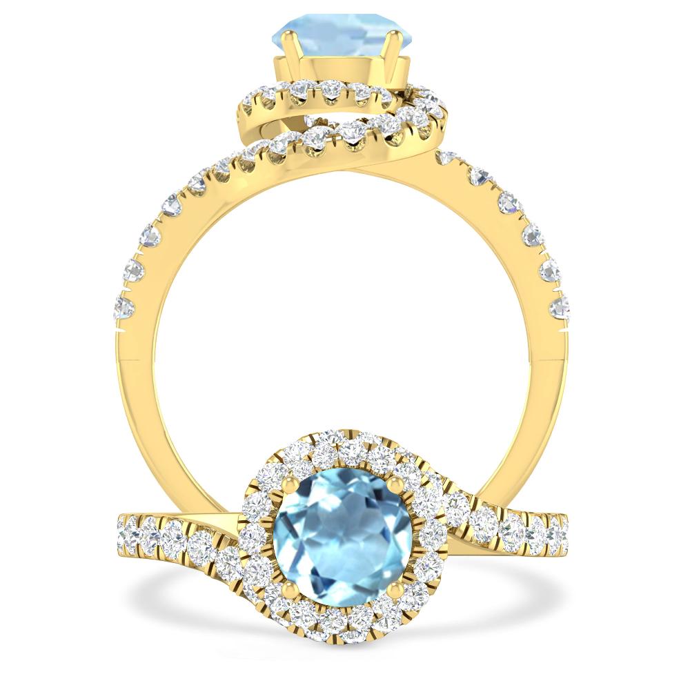 Yellow Gold - Aquamarine