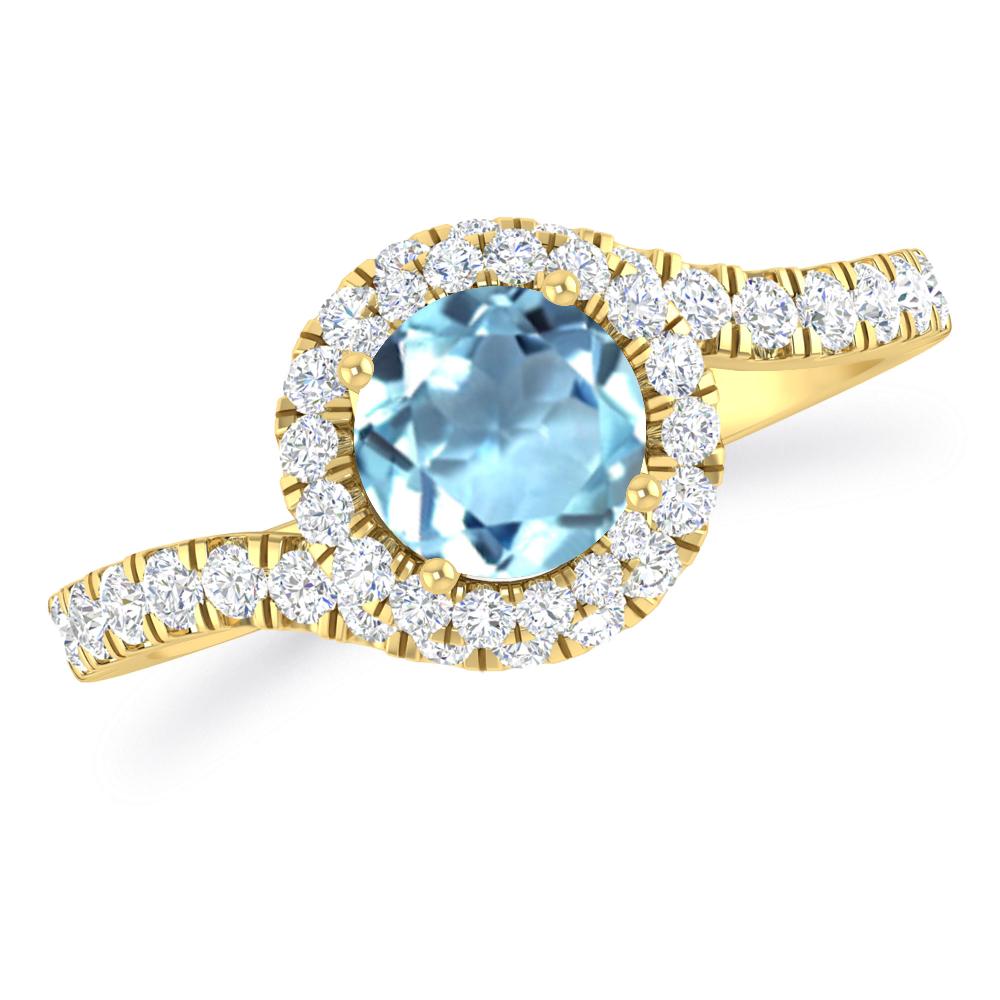 Yellow Gold - Aquamarine