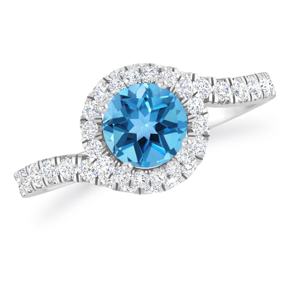 White Gold - Blue Topaz