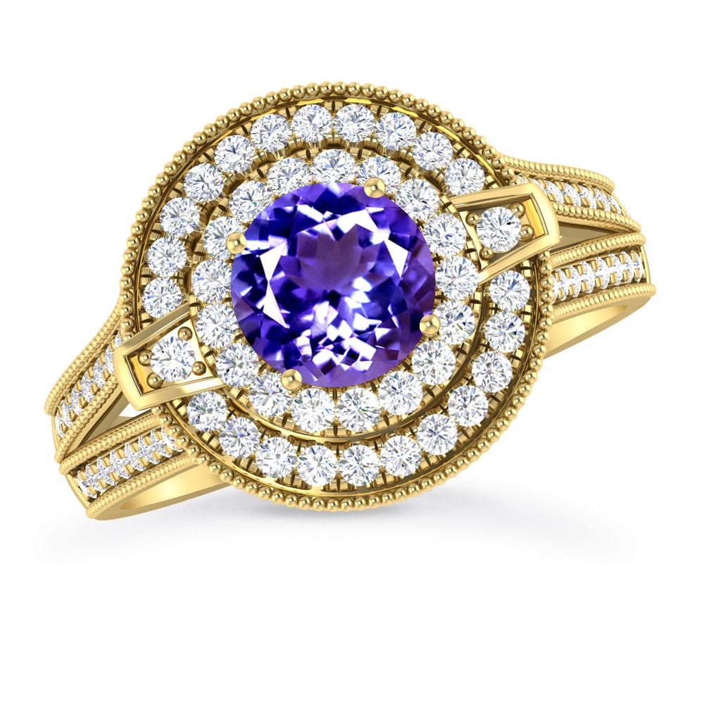 Yellow Gold - Tanzanite