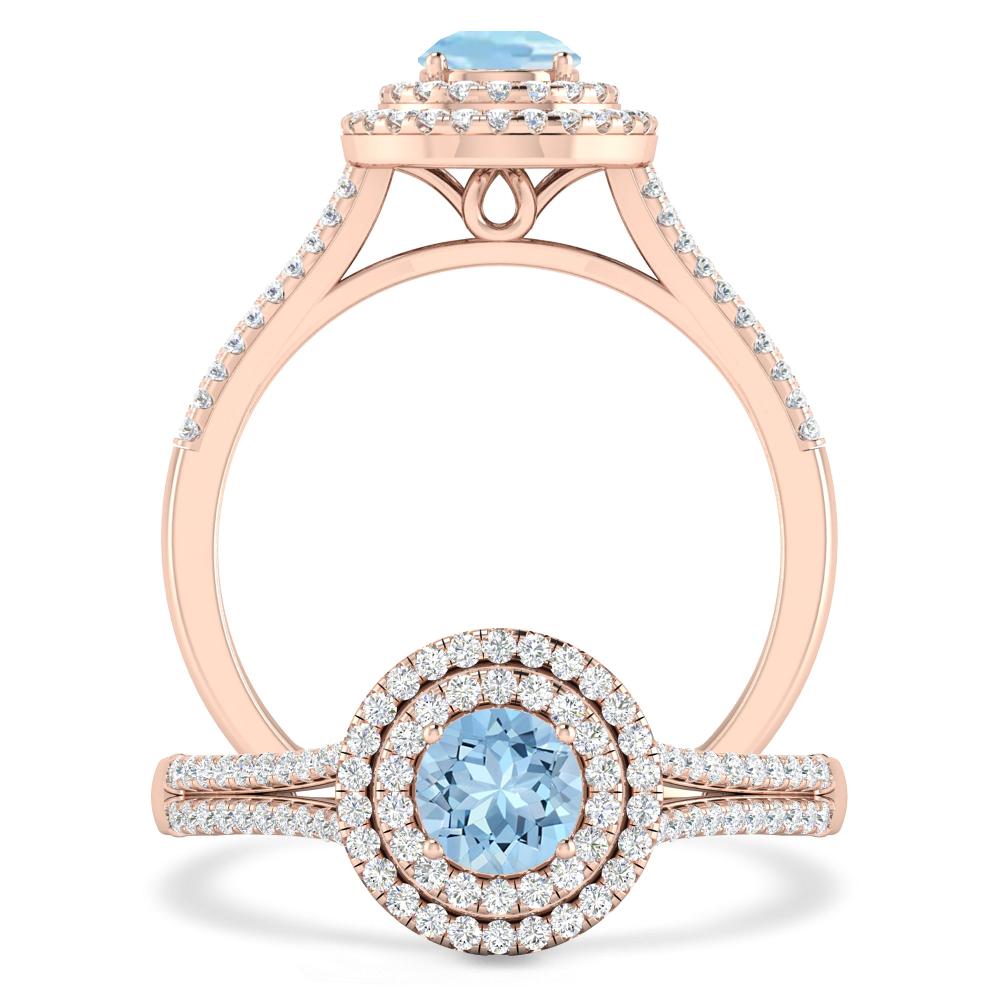 Rose Gold - Aquamarine