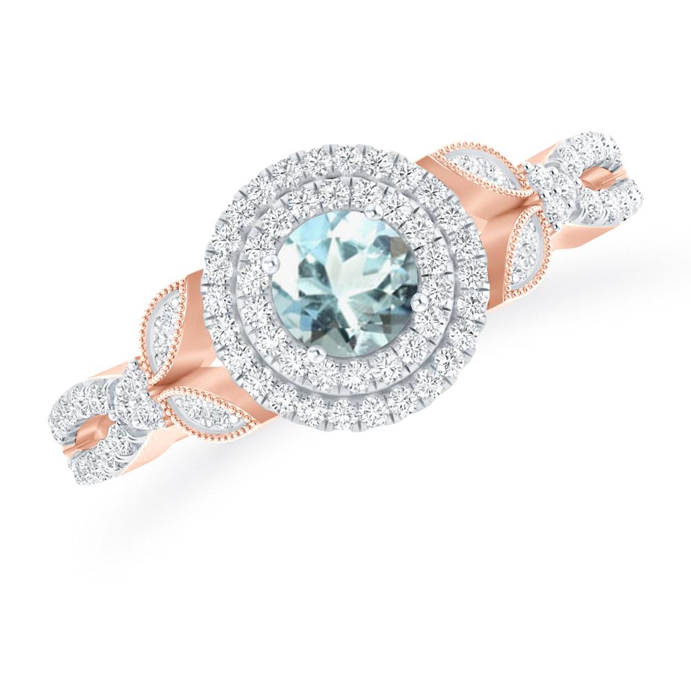 Rose Gold - Aquamarine