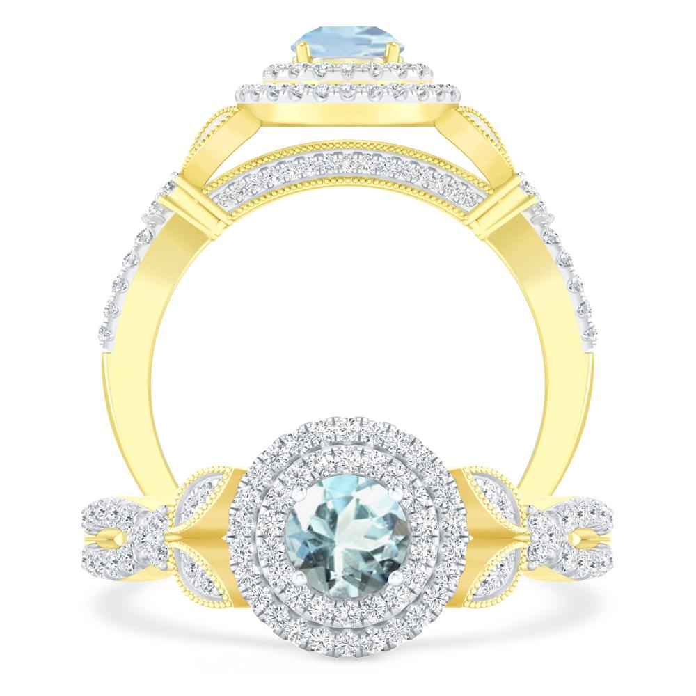 Yellow Gold - Aquamarine