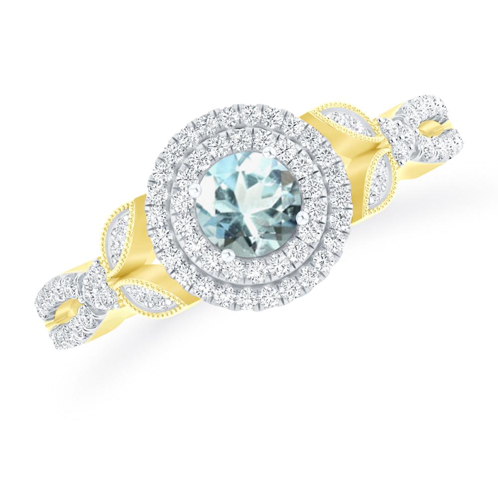 Yellow Gold - Aquamarine