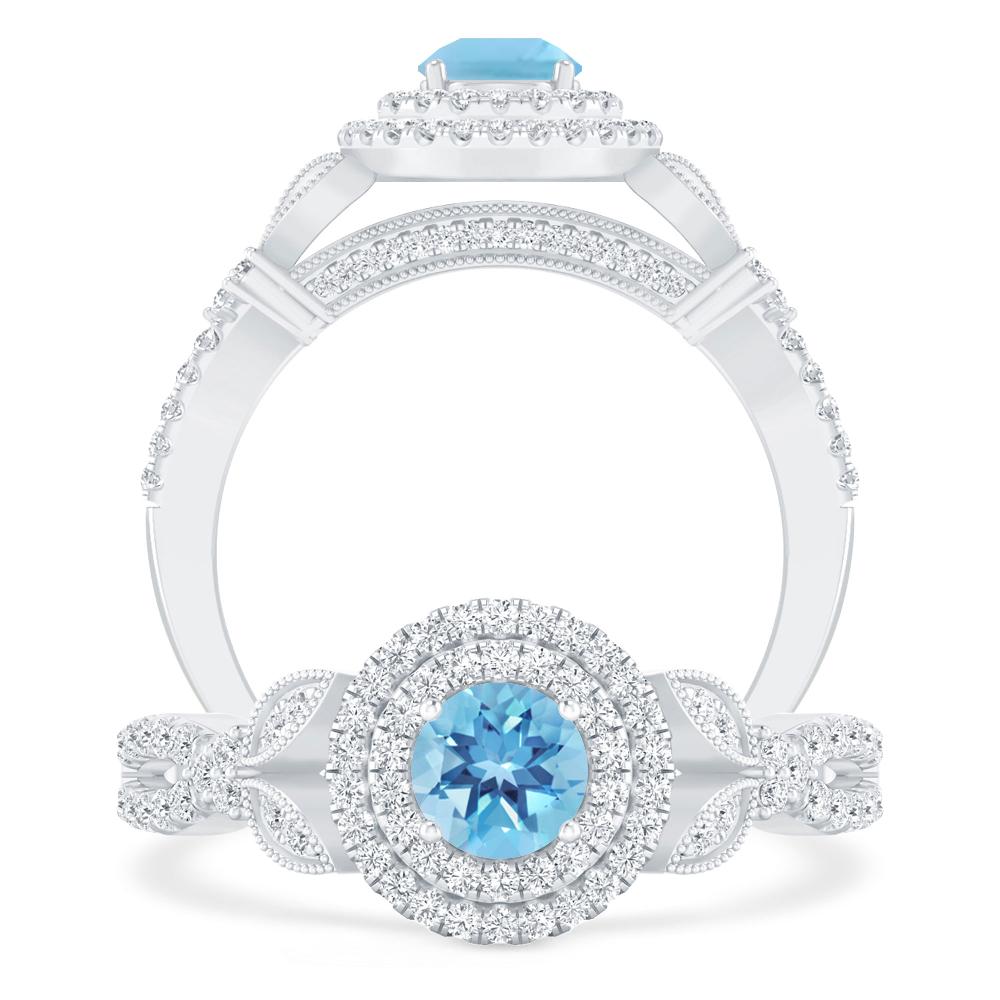 White Gold - Blue Topaz