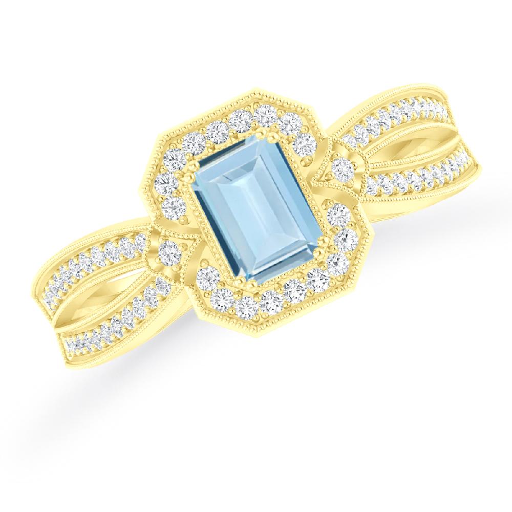 Yellow Gold - Aquamarine
