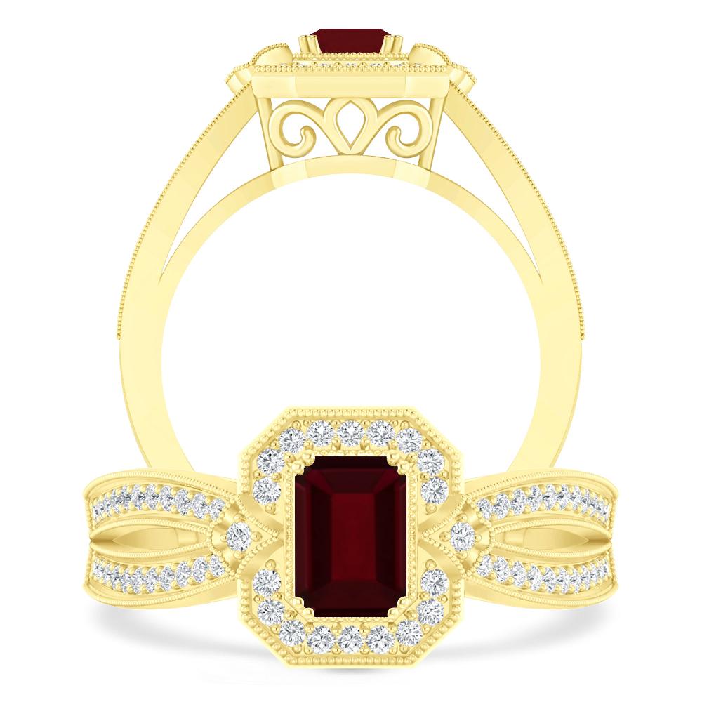 Yellow Gold - Garnet