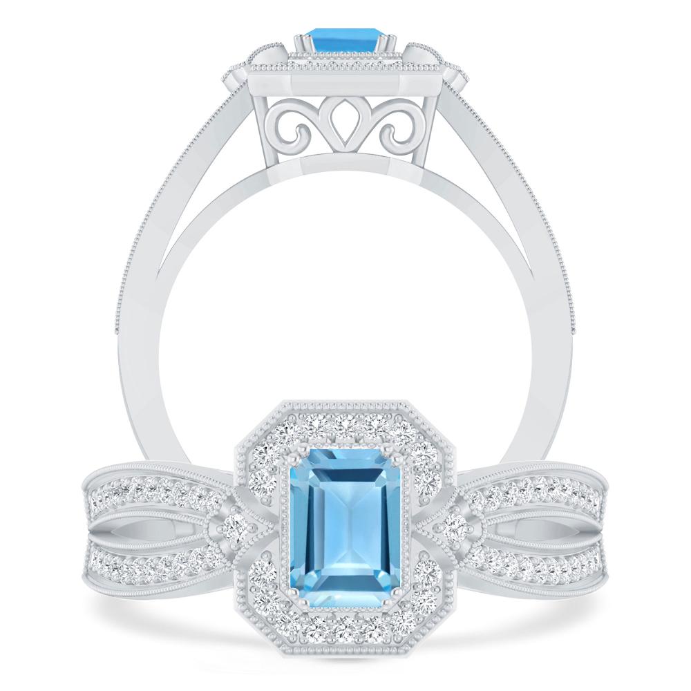 White Gold - Blue Topaz
