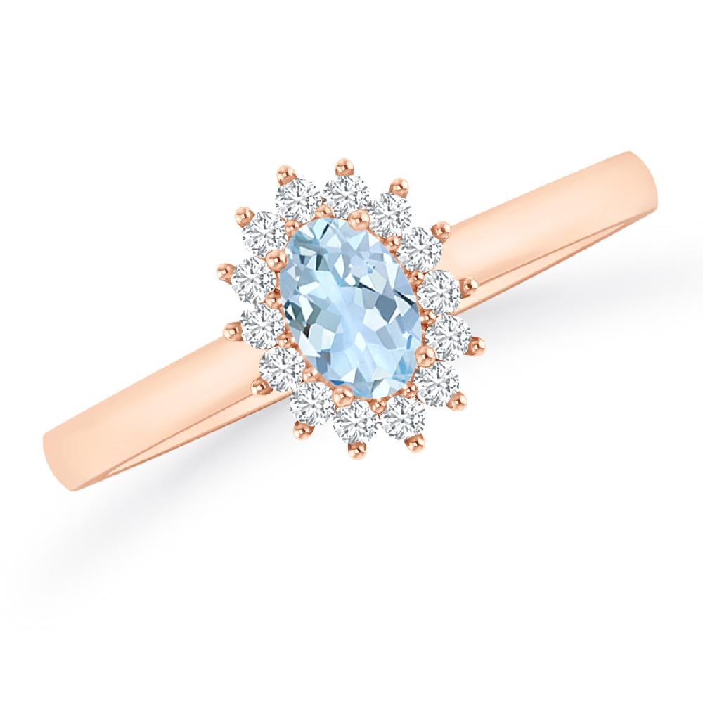 Rose Gold - Aquamarine