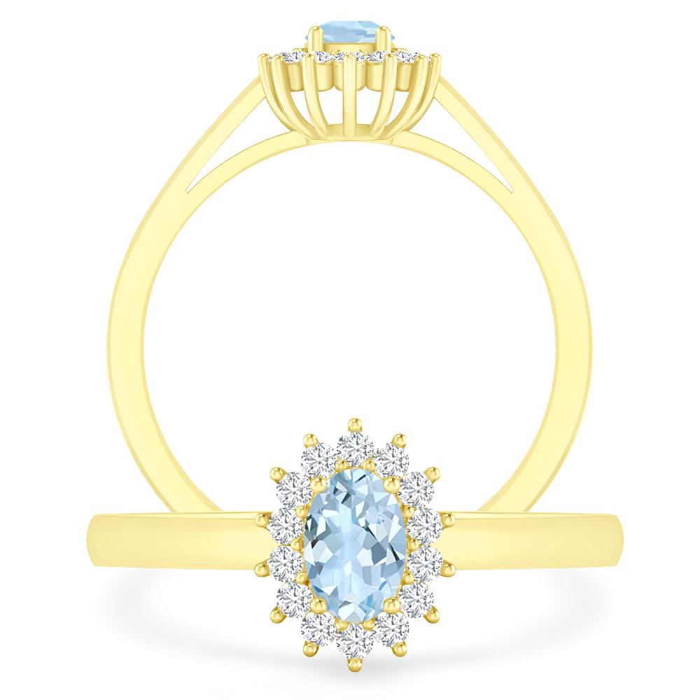 Yellow Gold - Aquamarine