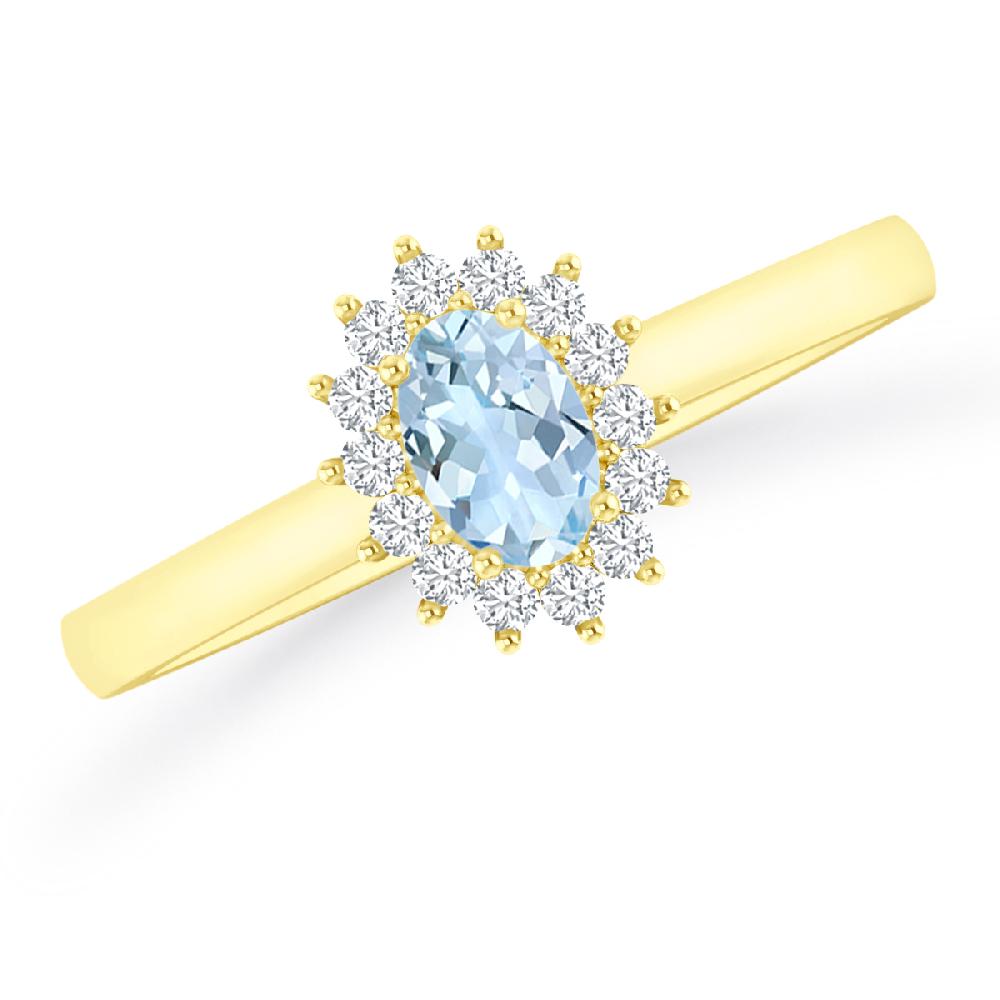 Yellow Gold - Aquamarine