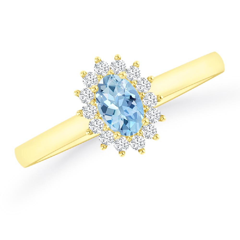 Yellow Gold - Aquamarine