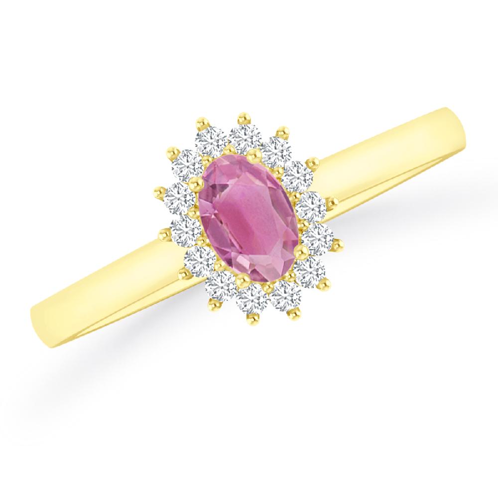 Yellow Gold - Pink Tourmaline