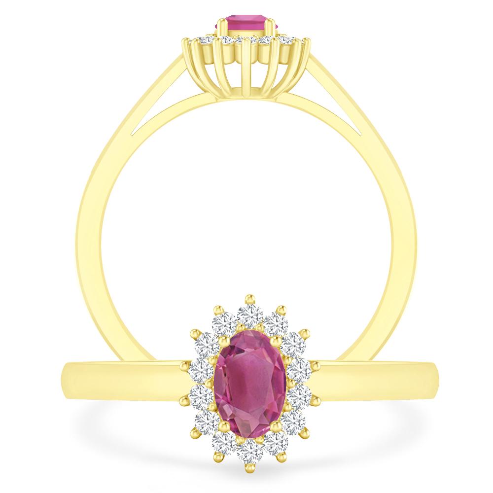 Yellow Gold - Pink Tourmaline