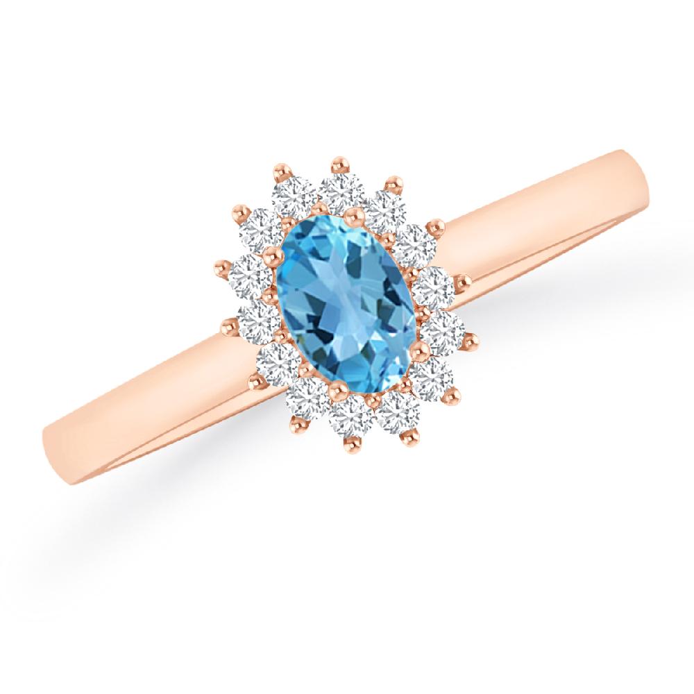 Rose Gold - Blue Topaz