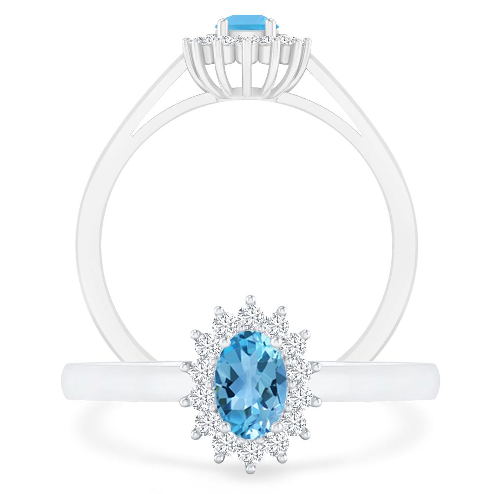 White Gold - Blue Topaz