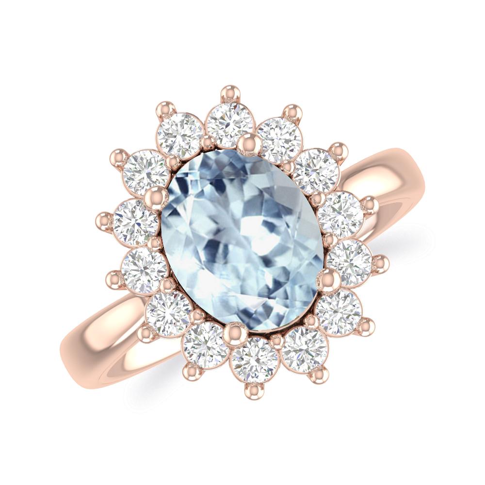 Rose Gold - Aquamarine