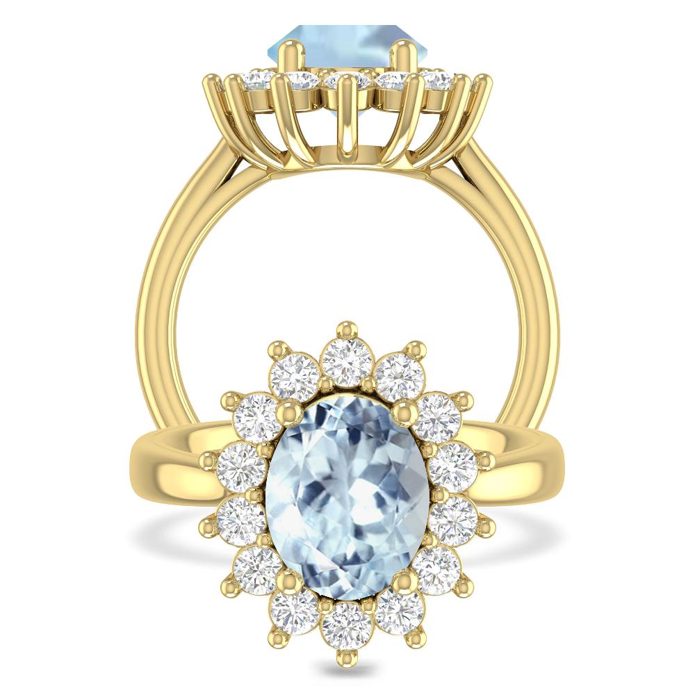 Yellow Gold - Aquamarine