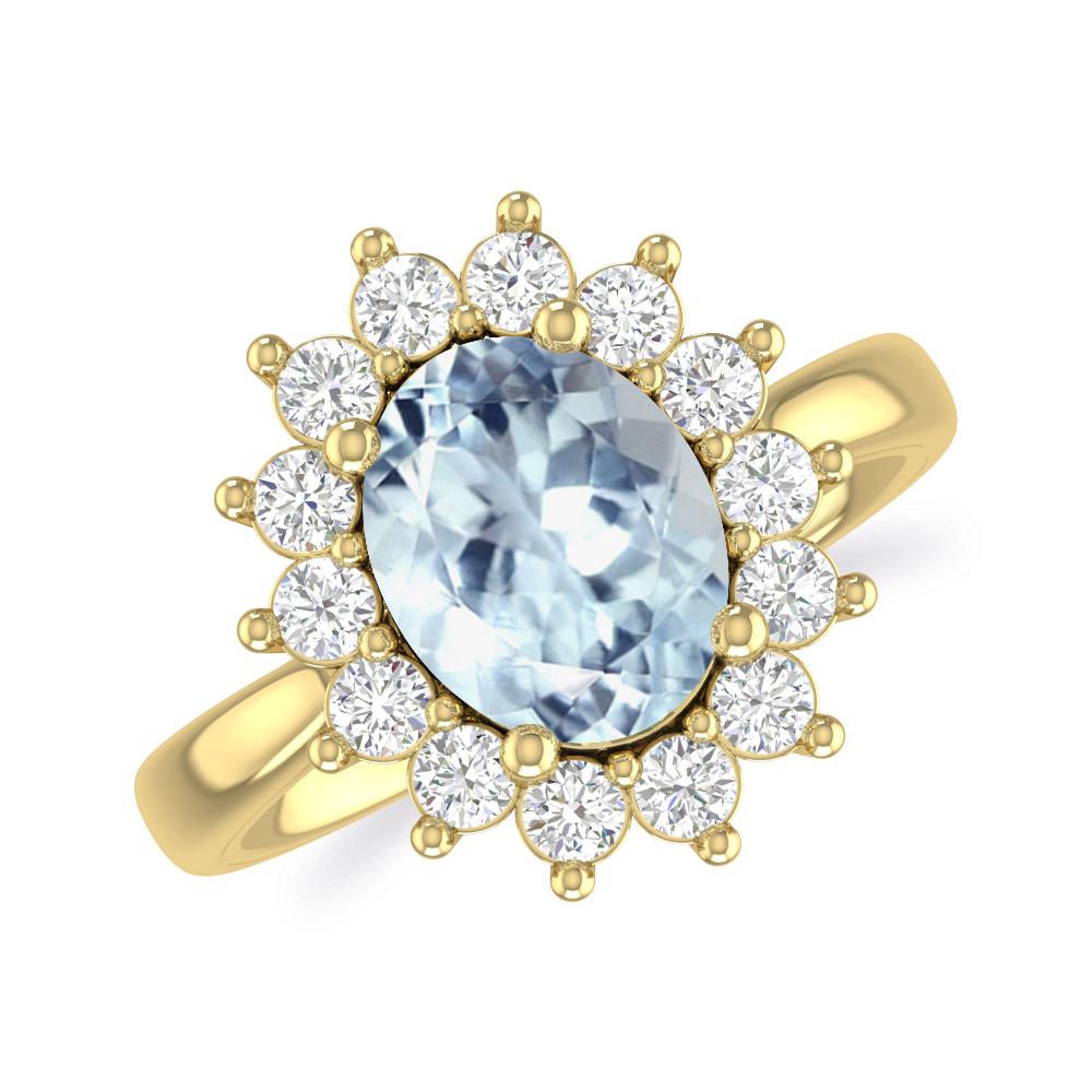 Yellow Gold - Aquamarine