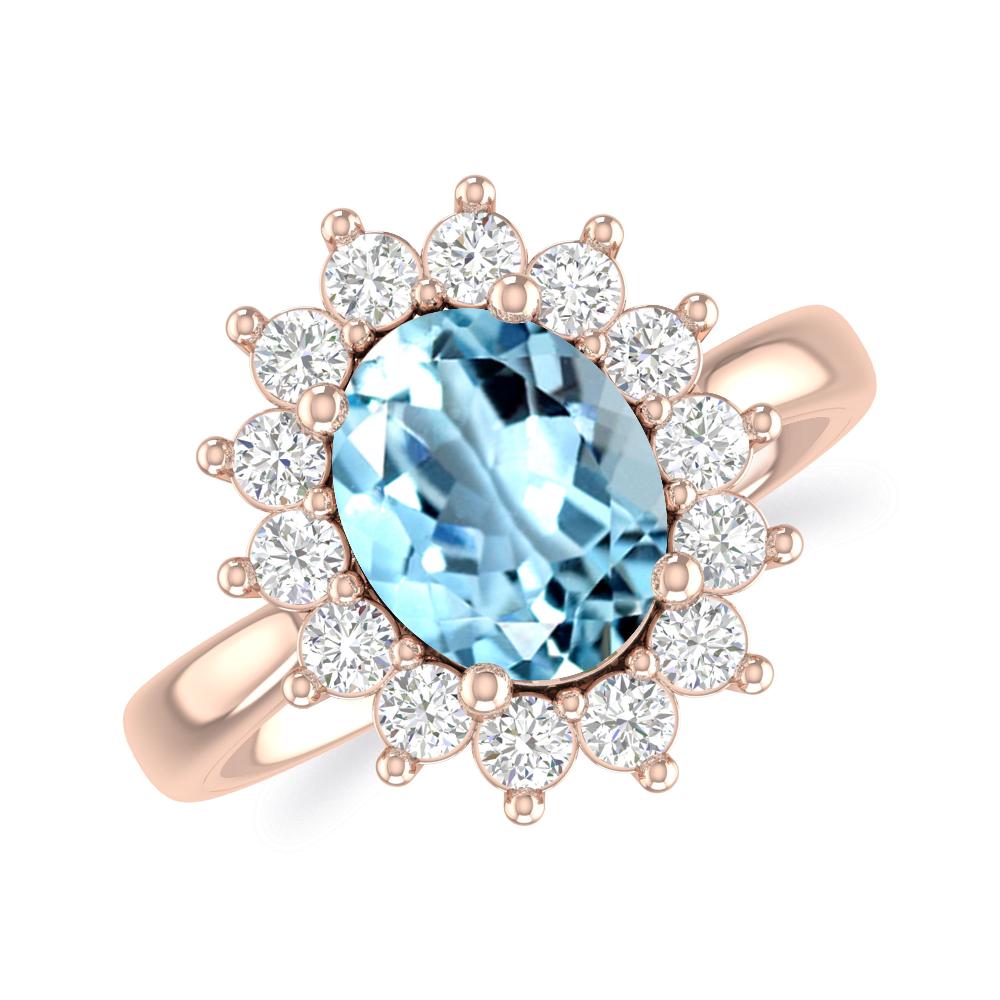 Rose Gold - Aquamarine