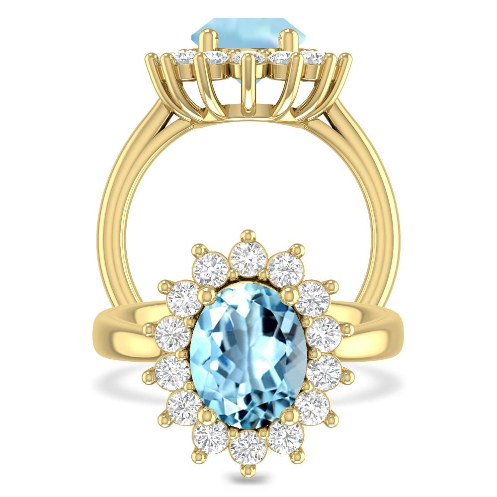 Yellow Gold - Aquamarine