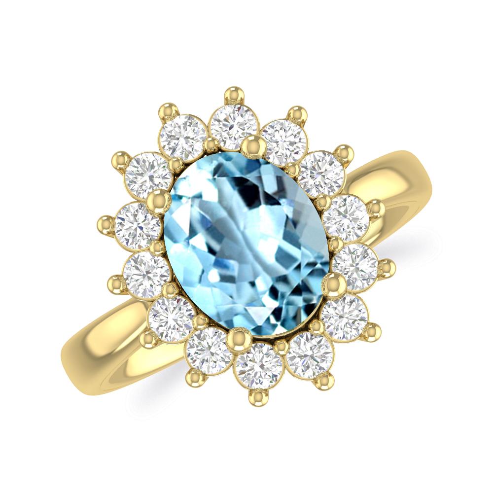 Yellow Gold - Aquamarine