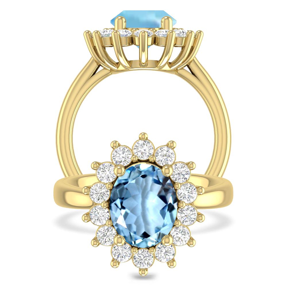 Yellow Gold - Aquamarine