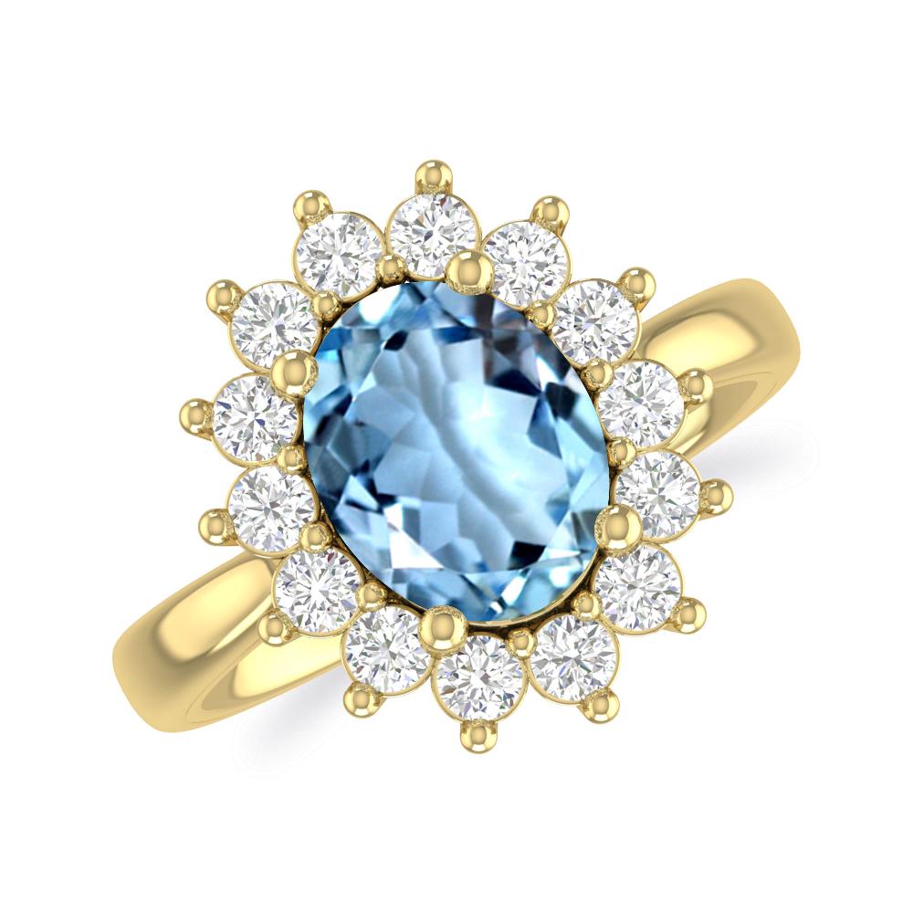 Yellow Gold - Aquamarine
