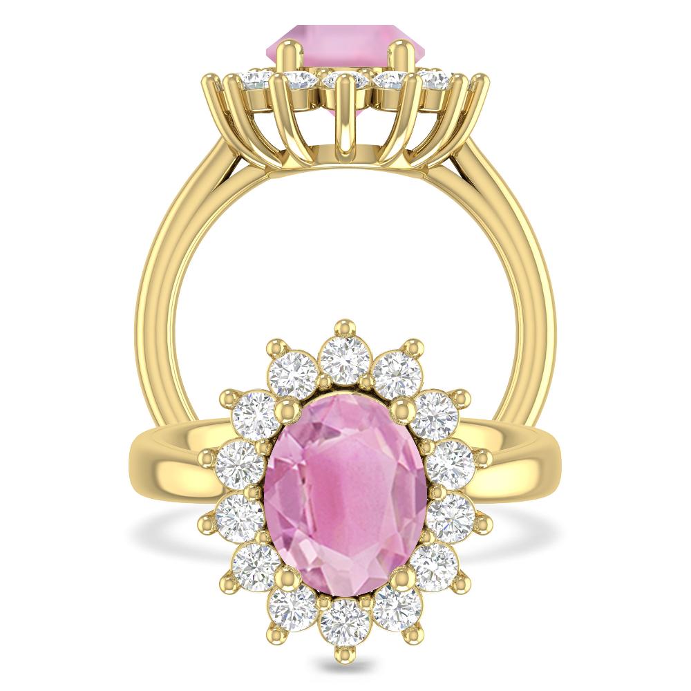Yellow Gold - Pink Tourmaline