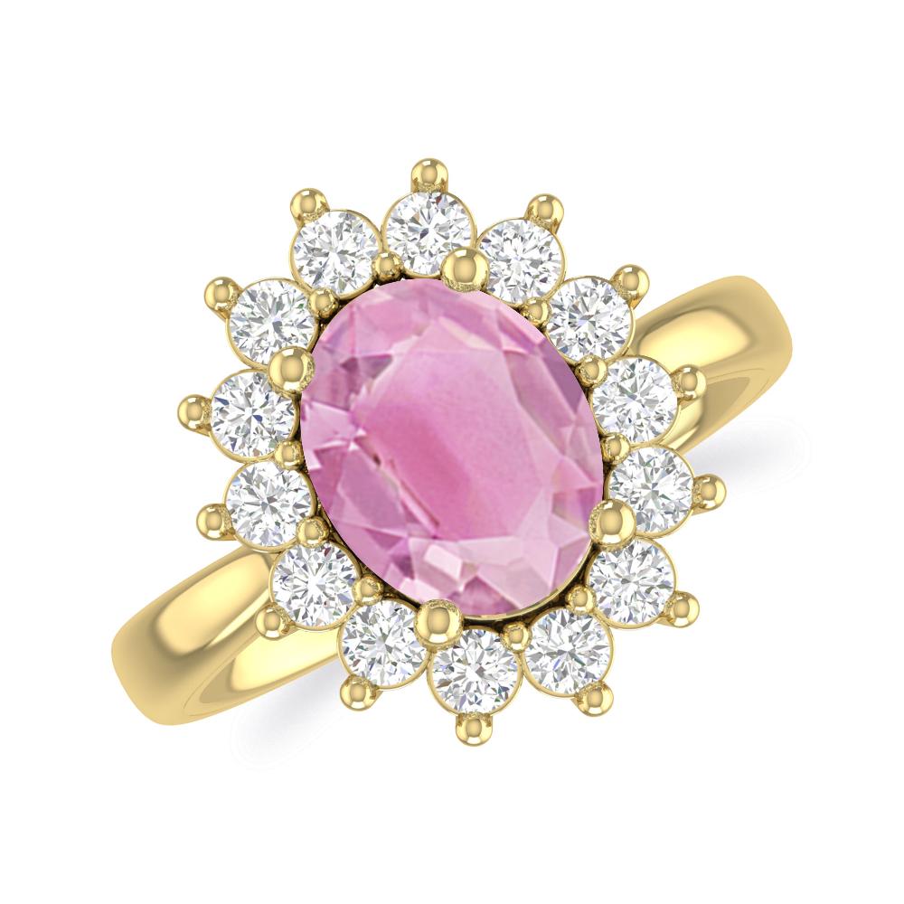 Yellow Gold - Pink Tourmaline