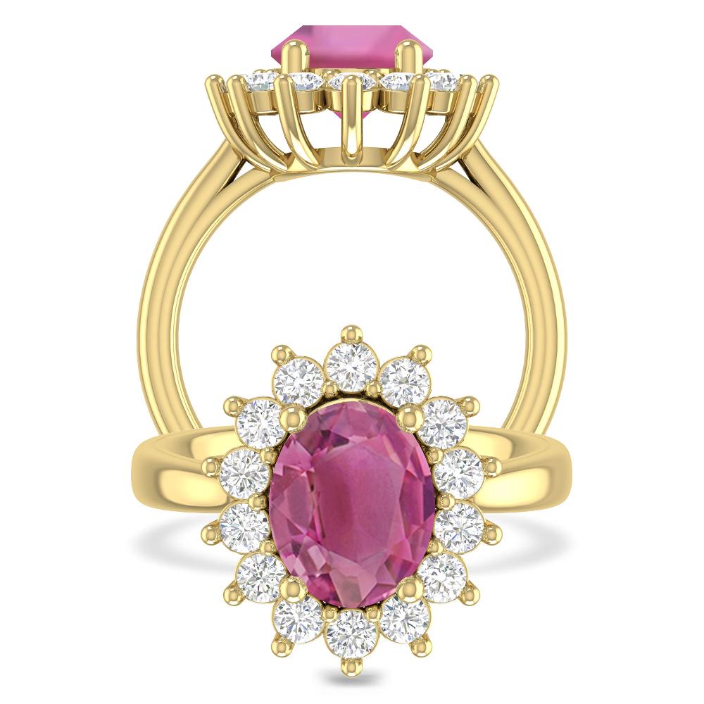 Yellow Gold - Pink Tourmaline