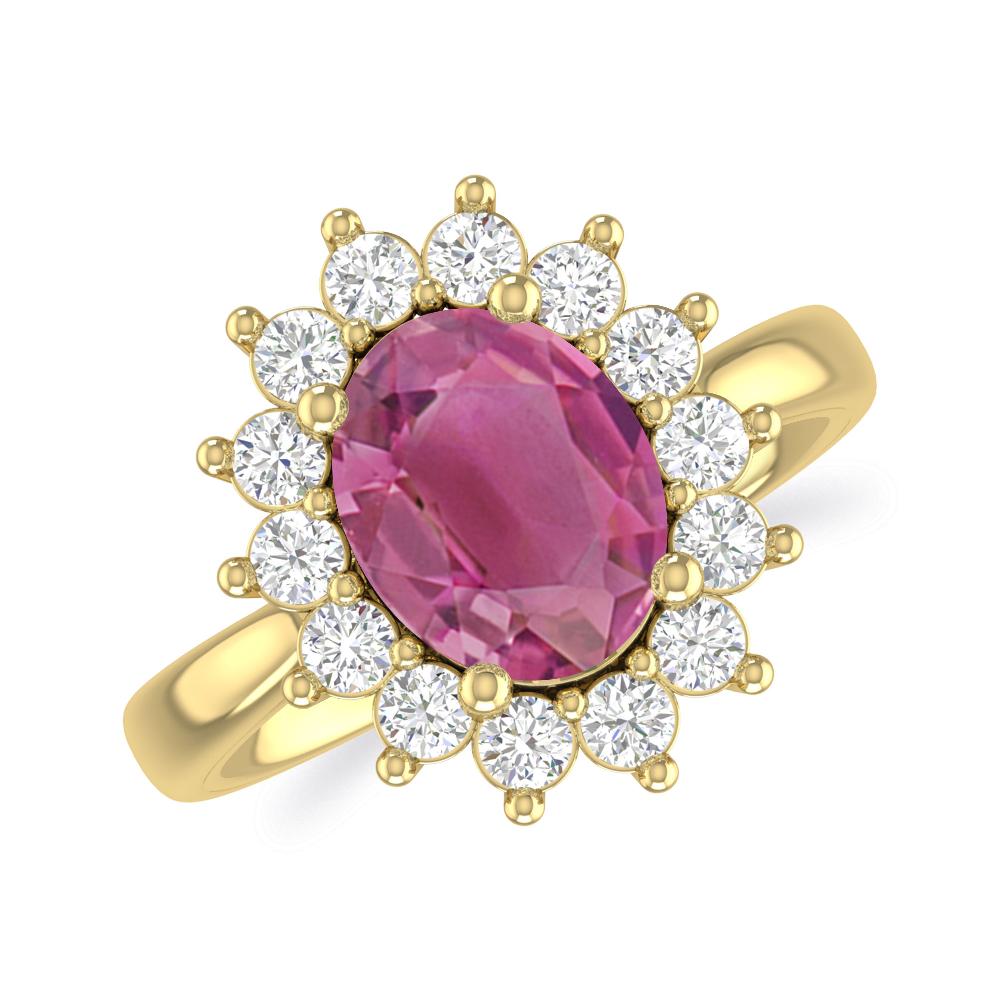 Yellow Gold - Pink Tourmaline