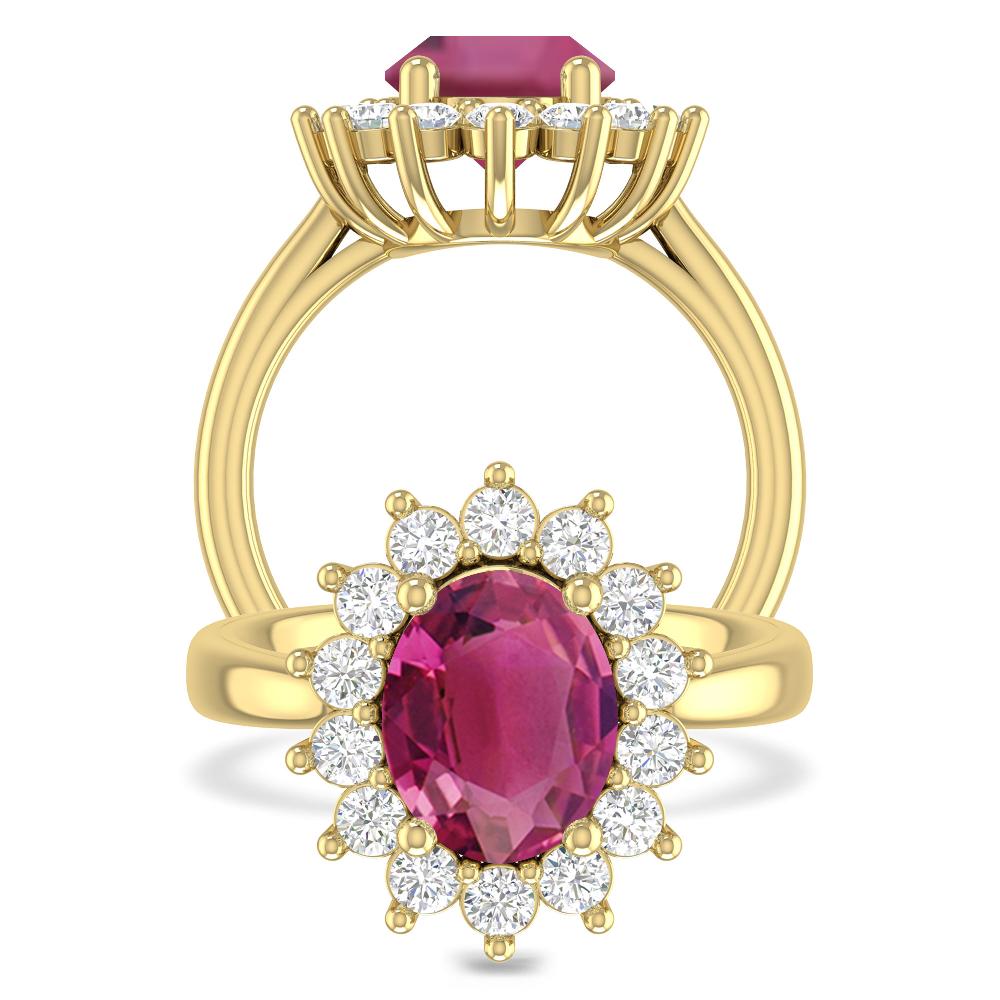 Yellow Gold - Pink Tourmaline