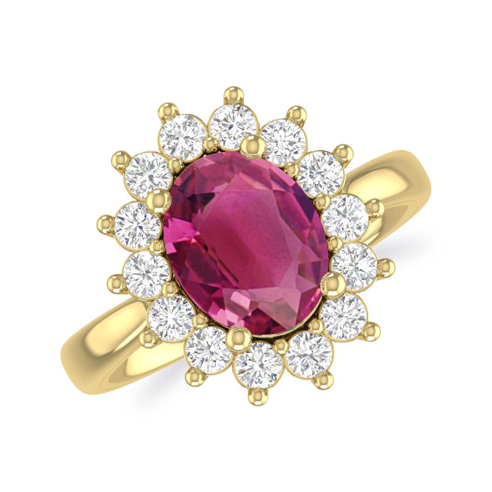 Yellow Gold - Pink Tourmaline