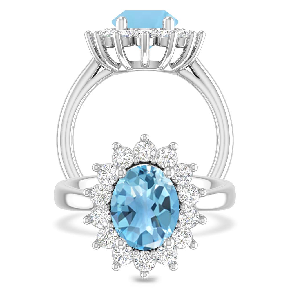White Gold - Blue Topaz