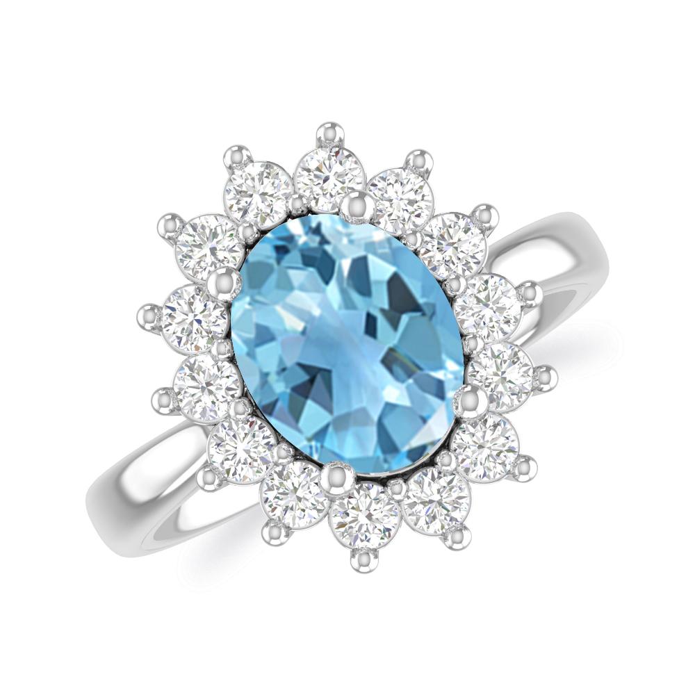 White Gold - Blue Topaz