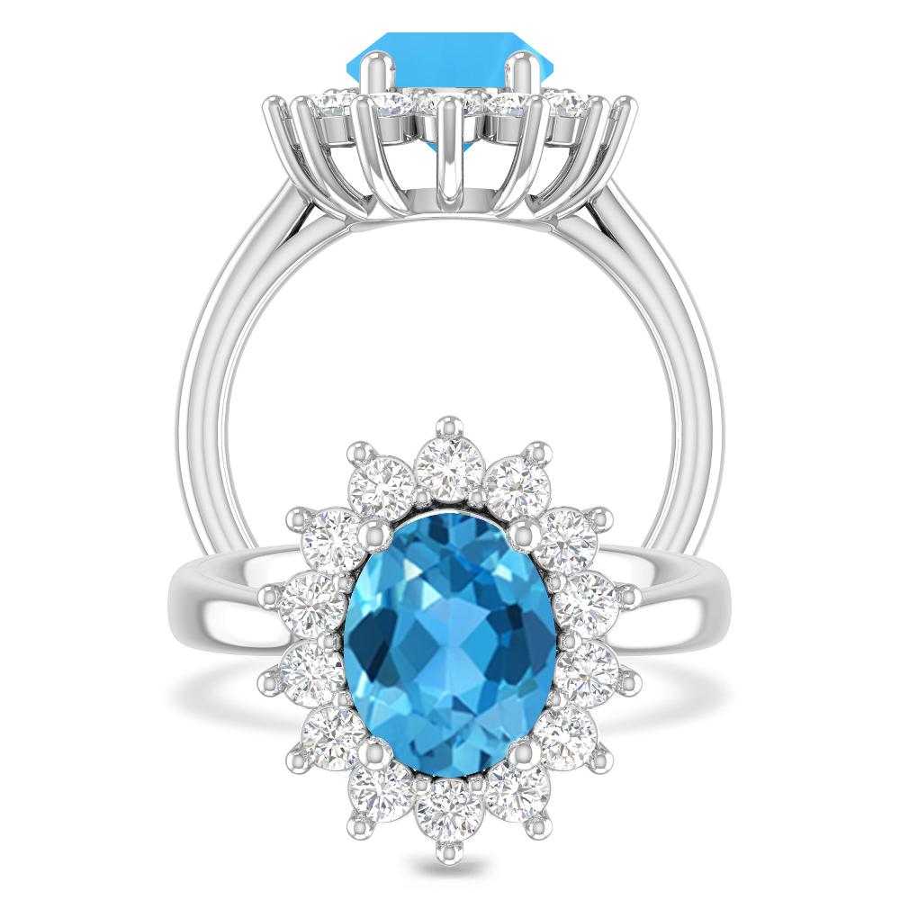 White Gold - Blue Topaz