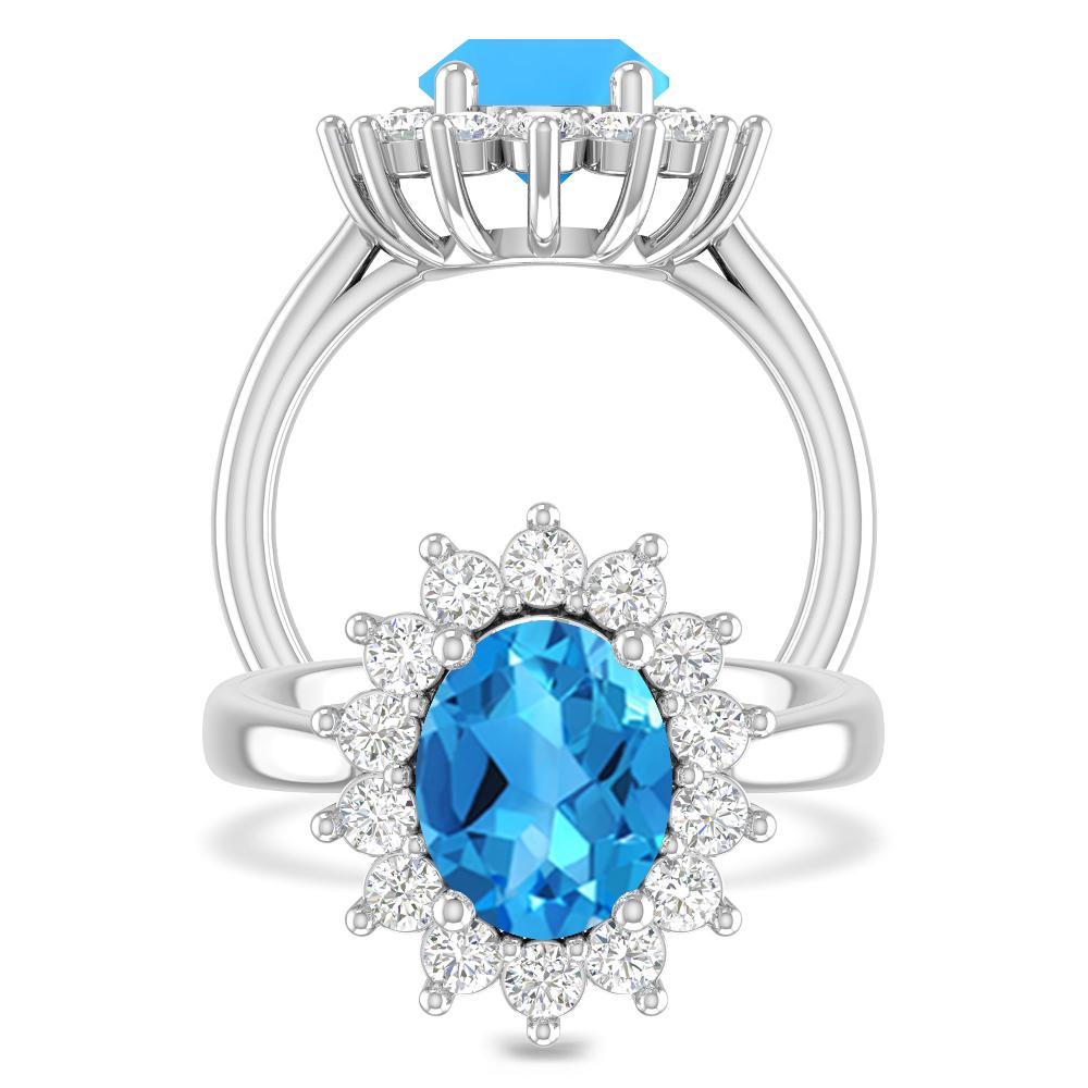 White Gold - Blue Topaz