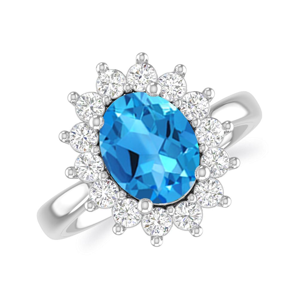 White Gold - Blue Topaz