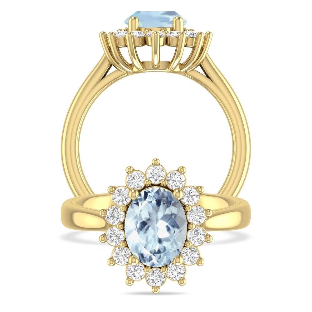 Yellow Gold - Aquamarine