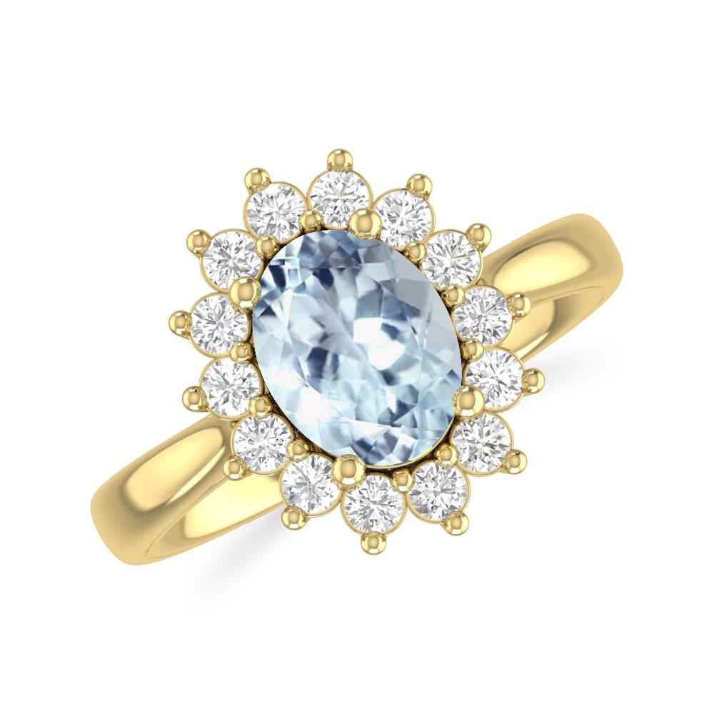 Yellow Gold - Aquamarine