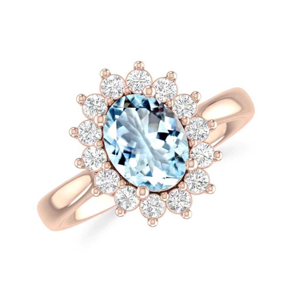 Rose Gold - Aquamarine