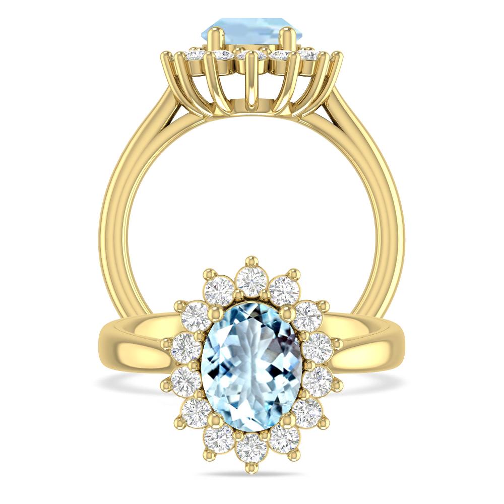 Yellow Gold - Aquamarine