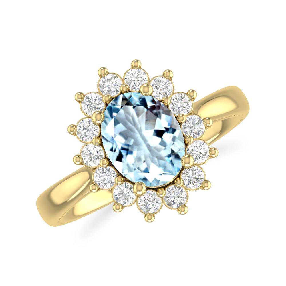 Yellow Gold - Aquamarine
