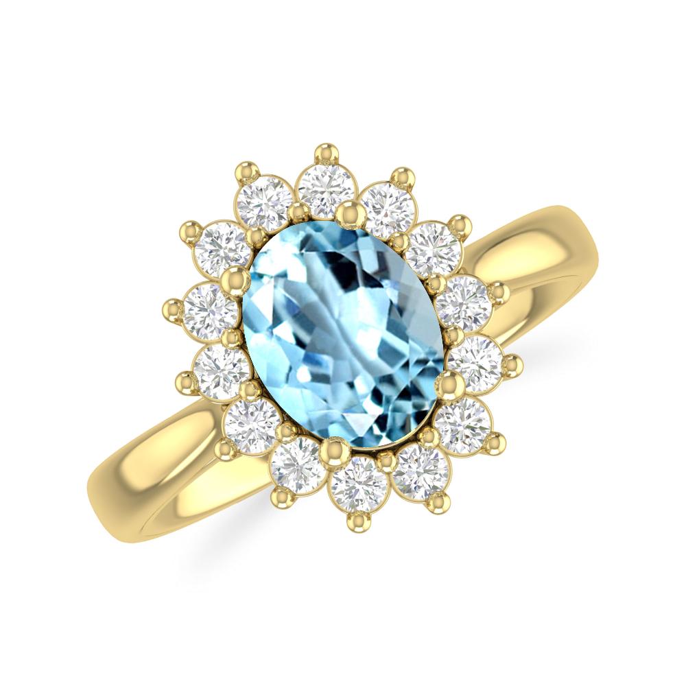 Yellow Gold - Aquamarine