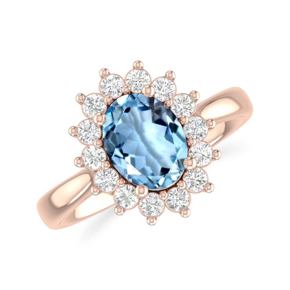 Rose Gold - Aquamarine