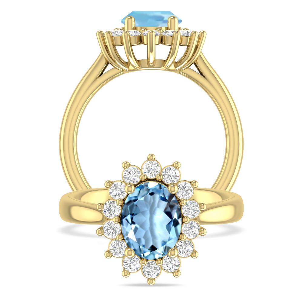 Yellow Gold - Aquamarine