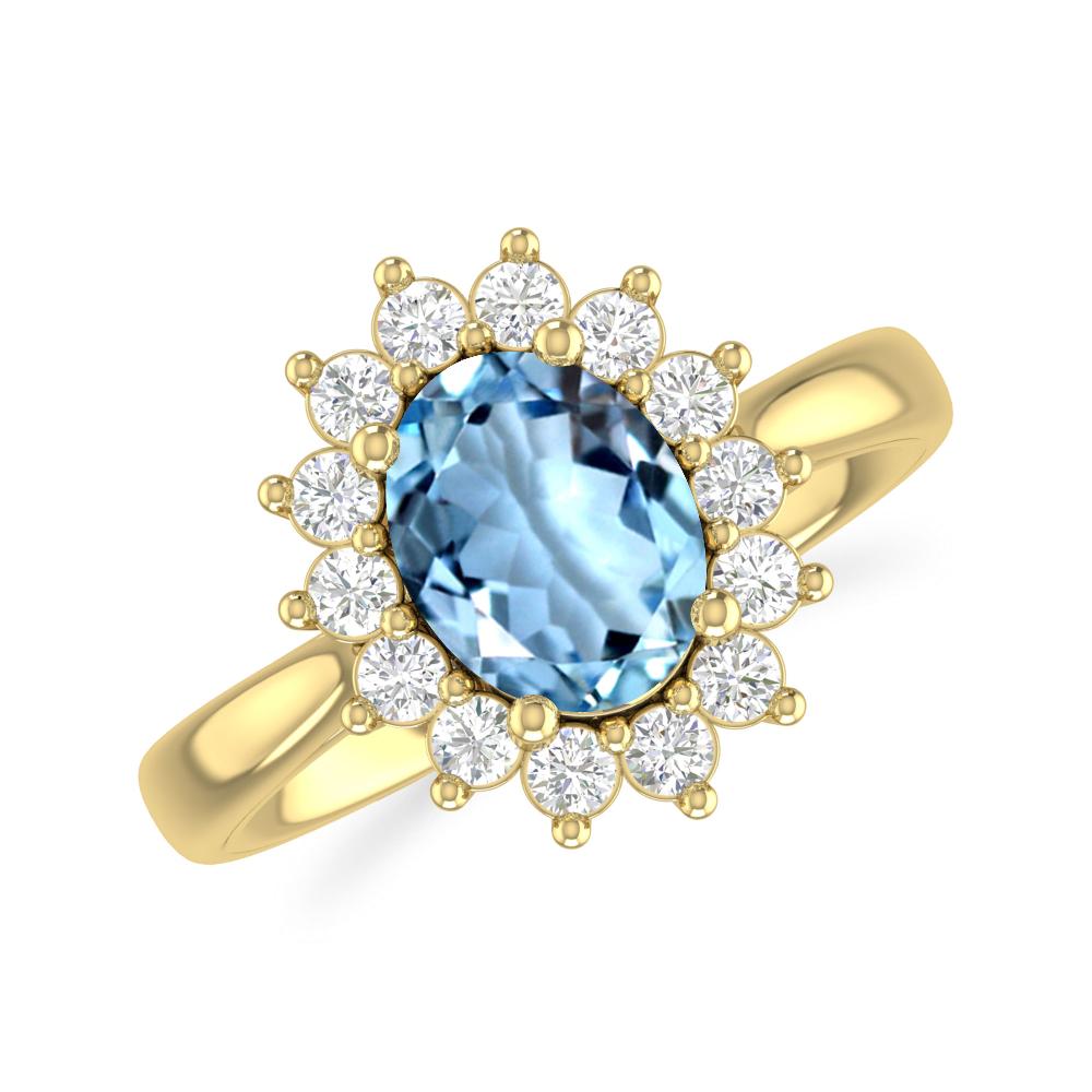 Yellow Gold - Aquamarine