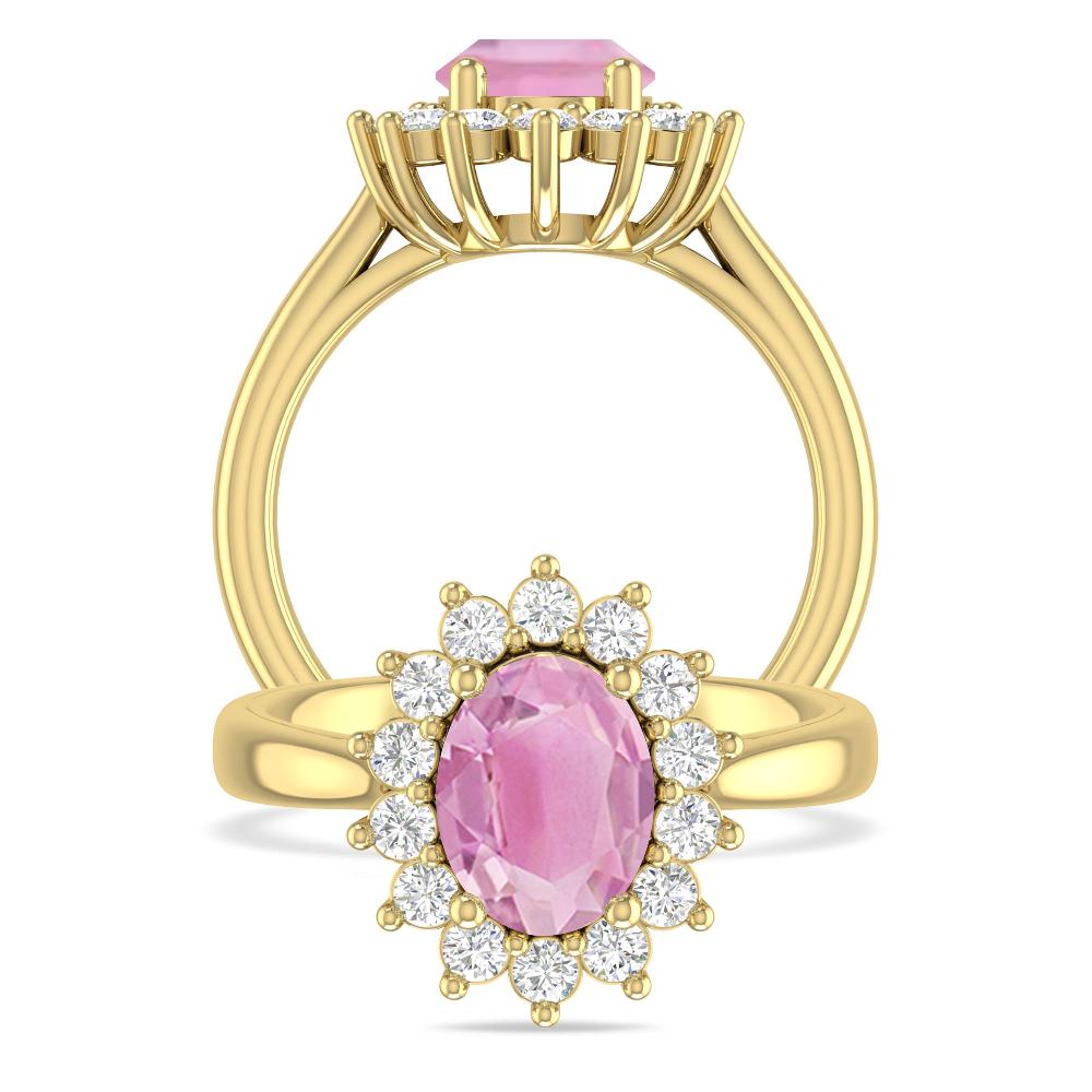 Yellow Gold - Pink Tourmaline